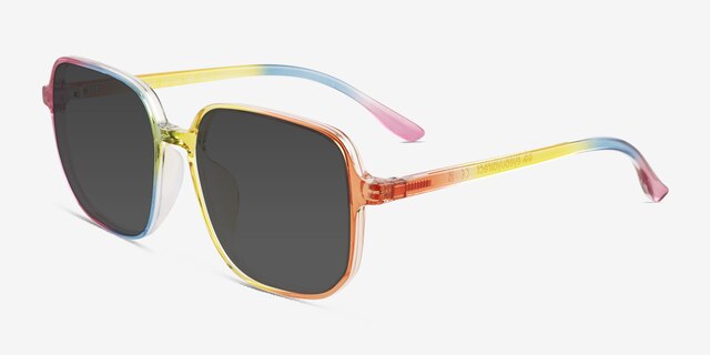 Sunlit Clear Rainbow PlasticSunglass Frames from EyeBuyDirect, Angle View
