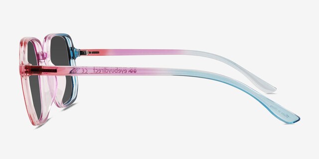 Sunlit Clear Purple Pink Rainbow PlasticSunglass Frames from EyeBuyDirect, Side View