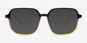 Sunlit Clear Black Purple Yellow Plastique Soleil de Lunette de vue d'EyeBuyDirect, Vue de Face