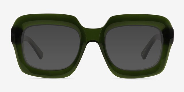 Chirico Clear Green AcetateSunglass Frames from EyeBuyDirect, Front View
