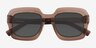 Chirico Clear Brown AcetateSunglass Frames from EyeBuyDirect, Closed View