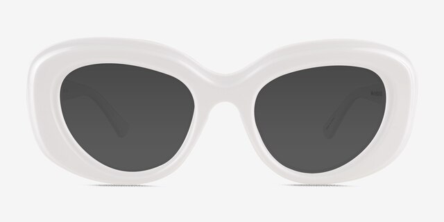 Damast Cream White AcetateSunglass Frames from EyeBuyDirect, Front View