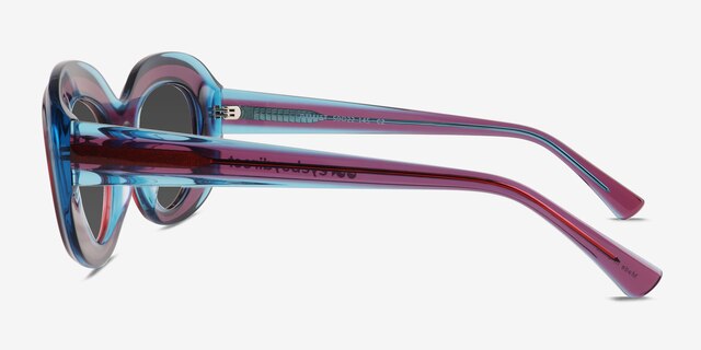 Damast Clear Purple Blue AcetateSunglass Frames from EyeBuyDirect, Side View