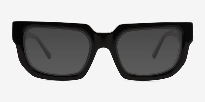 Bandit Noir Acétate Soleil de Lunette de vue d'EyeBuyDirect