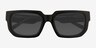 Bandit Noir AcétateSoleil de Lunette de vue d'EyeBuyDirect, Vue Rapprochée