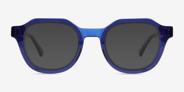 Frenzy Clear Blue AcetateSunglass Frames from EyeBuyDirect, Front View