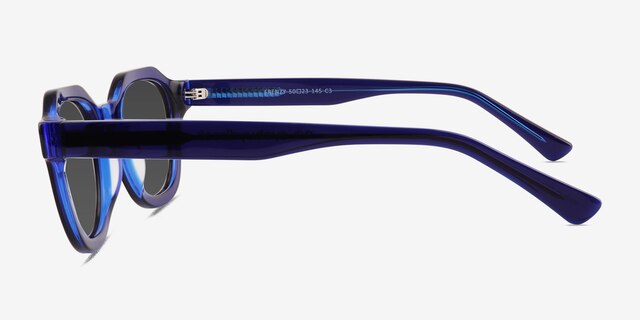 Frenzy Clear Blue AcetateSunglass Frames from EyeBuyDirect, Side View