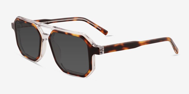 Outlaw Clear Tortoise AcétateSoleil de Lunette de vue d'EyeBuyDirect, Vue d'Angle