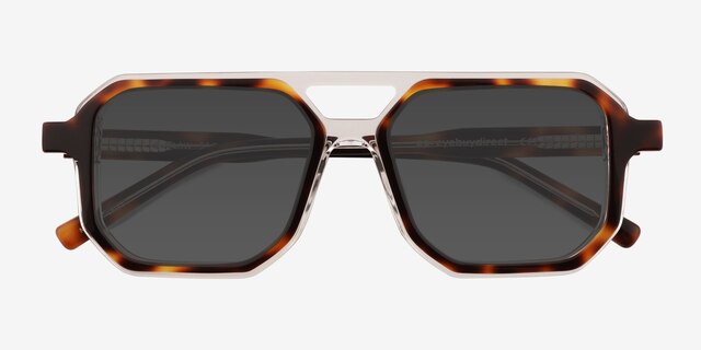 Outlaw Clear Tortoise AcétateSoleil de Lunette de vue d'EyeBuyDirect, Vue Rapprochée