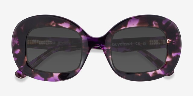 Rogue Purple Tortoise AcetateSunglass Frames from EyeBuyDirect, Closed View