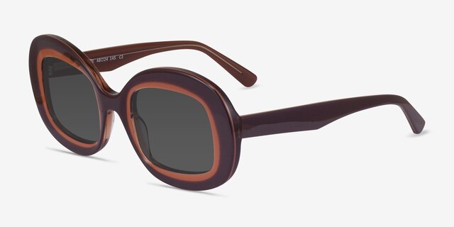 Rogue Gradient Brown AcetateSunglass Frames from EyeBuyDirect, Angle View