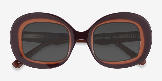 Rogue Gradient Brown AcetateSunglass Frames from EyeBuyDirect, Closed View