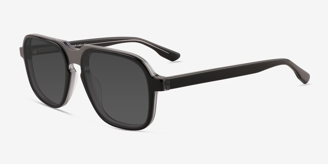 Abyss Clear Gray Black AcetateSunglass Frames from EyeBuyDirect, Angle View