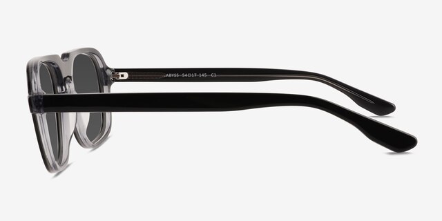 Abyss Clear Gray Black AcetateSunglass Frames from EyeBuyDirect, Side View