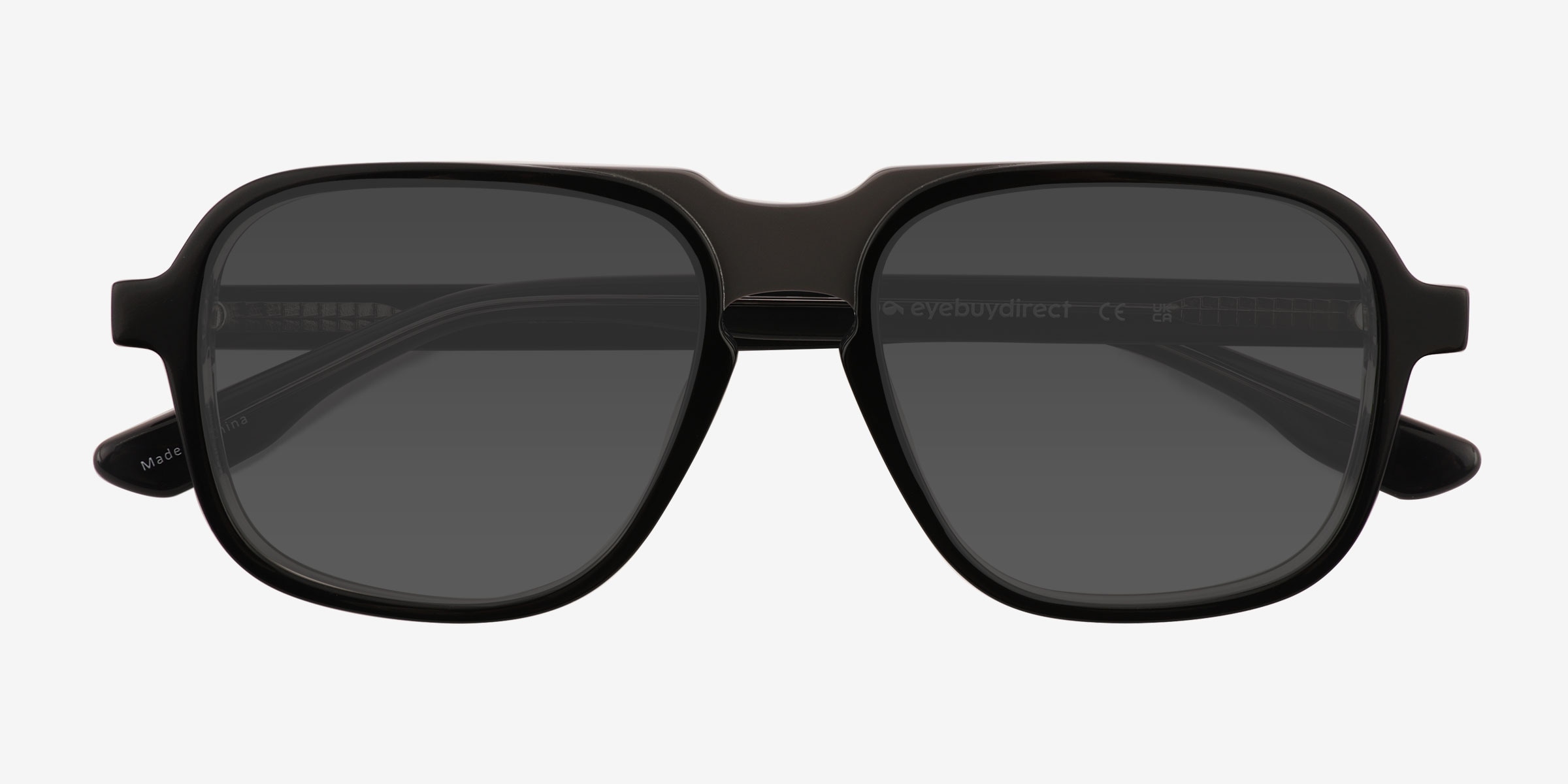 Abyss - Aviator Clear Gray Black Frame Sunglasses For Men