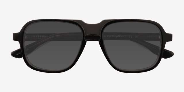 Abyss Clear Gray Black AcetateSunglass Frames from EyeBuyDirect, Closed View