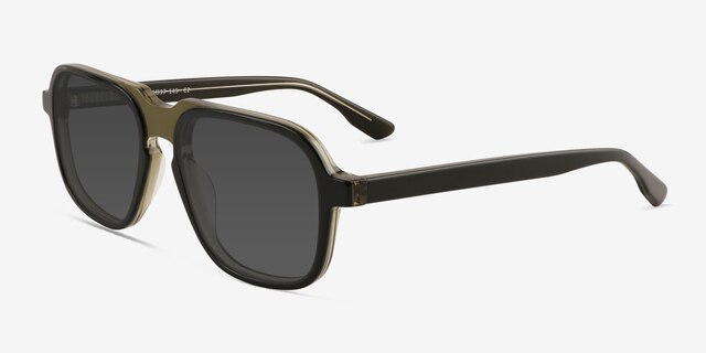 Abyss Dark Olive Green AcetateSunglass Frames from EyeBuyDirect, Angle View