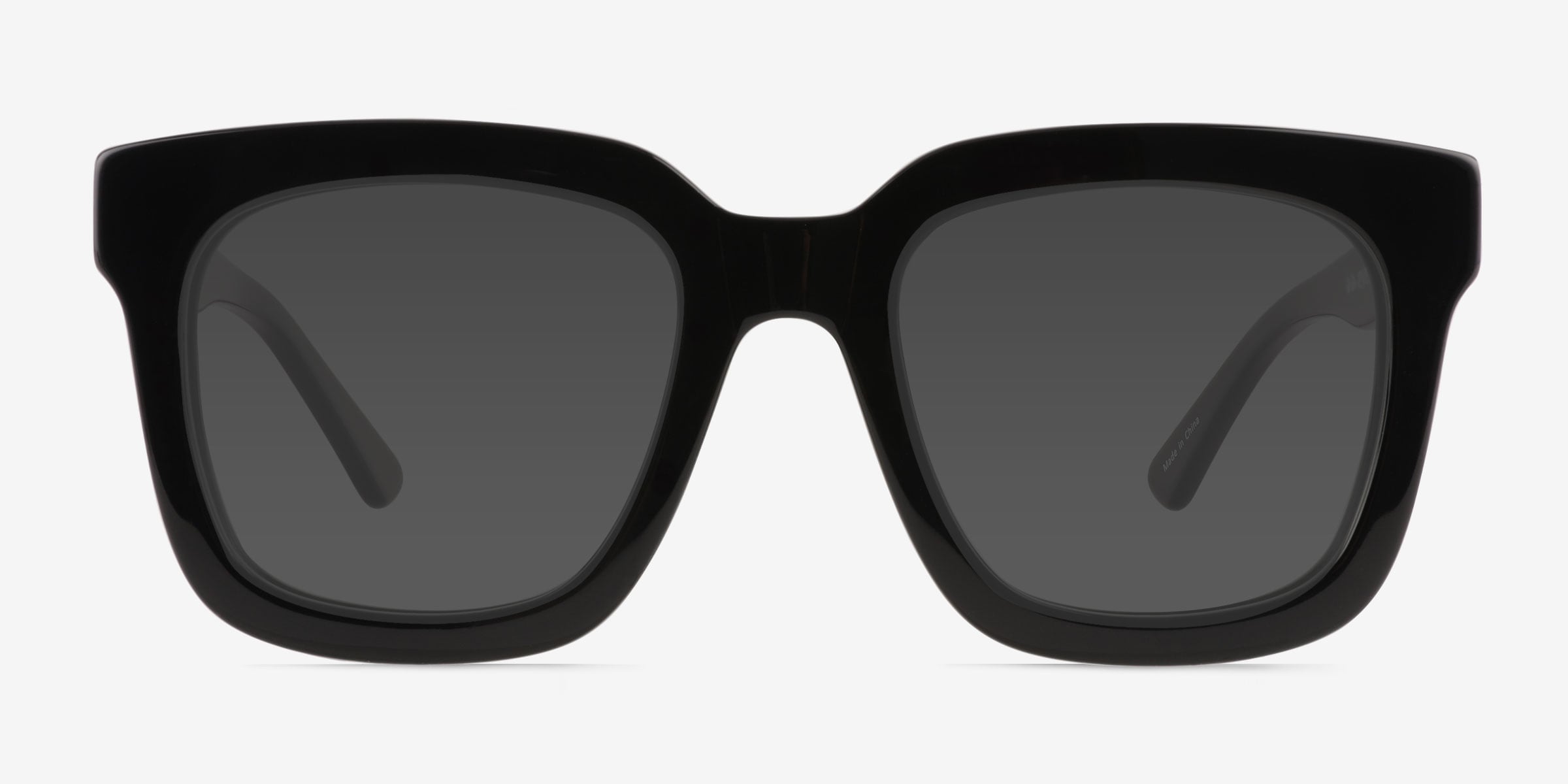 Los Angeles - Square Black Frame Prescription Sunglasses