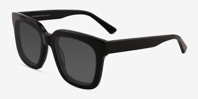 Los Angeles Black AcetateSunglass Frames from EyeBuyDirect, Angle View
