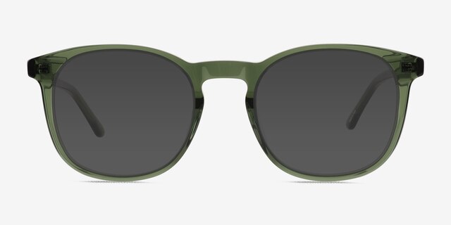 Academy Clear Green AcetateSunglass Frames from EyeBuyDirect, Front View