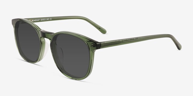 Academy Clear Green AcetateSunglass Frames from EyeBuyDirect, Angle View