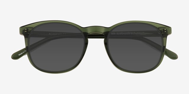 Academy Clear Green AcetateSunglass Frames from EyeBuyDirect, Closed View