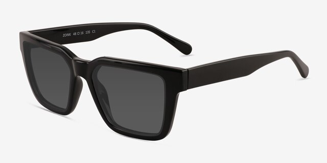 Zoink Black PlasticSunglass Frames from EyeBuyDirect, Angle View