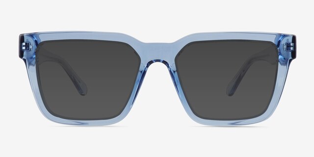 Zoink Clear Blue PlasticSunglass Frames from EyeBuyDirect, Front View