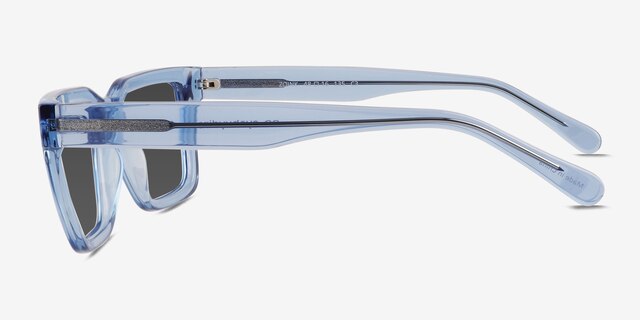Zoink Clear Blue PlasticSunglass Frames from EyeBuyDirect, Side View