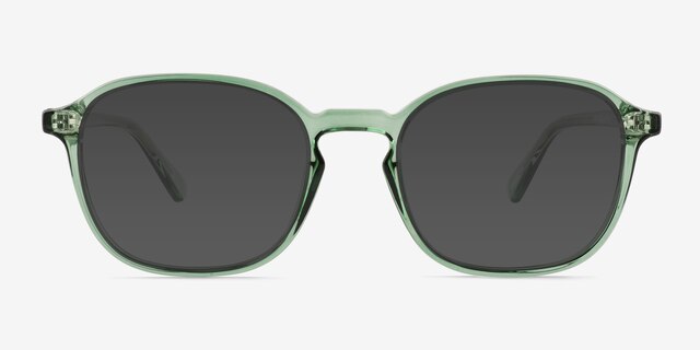 Malarkey Shiny Clear Green PlasticSunglass Frames from EyeBuyDirect, Front View