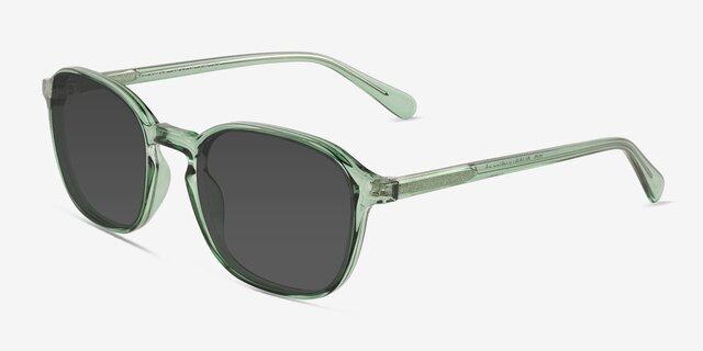 Malarkey Shiny Clear Green PlasticSunglass Frames from EyeBuyDirect, Angle View