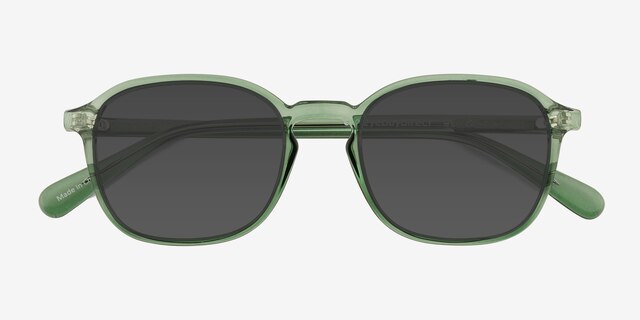 Malarkey Shiny Clear Green PlasticSunglass Frames from EyeBuyDirect, Closed View