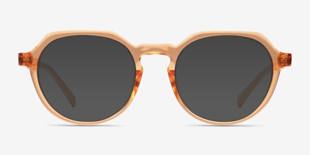 Newleaf Clear Orange PlasticSunglass Frames from EyeBuyDirect, Front View