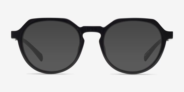 Newleaf Black PlasticSunglass Frames from EyeBuyDirect, Front View