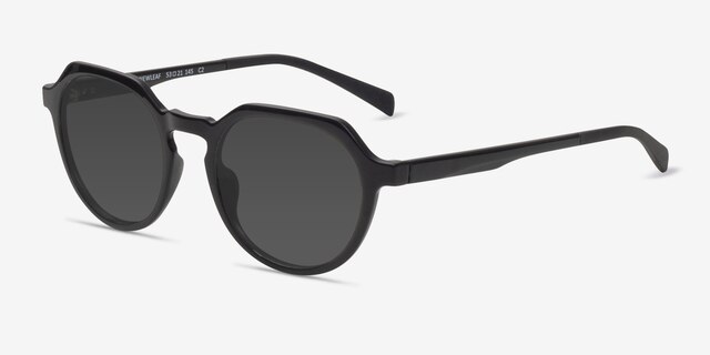 Newleaf Black PlasticSunglass Frames from EyeBuyDirect, Angle View