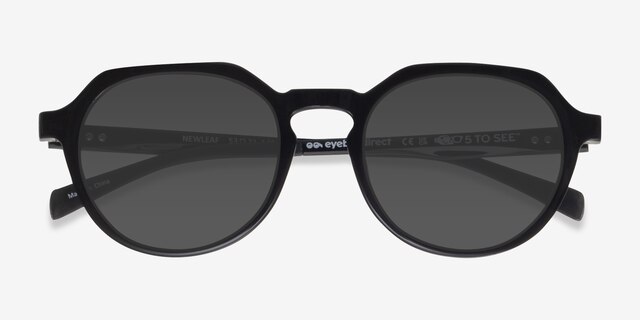 Newleaf Black PlasticSunglass Frames from EyeBuyDirect, Closed View