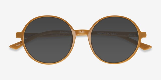 Dayglow Brown PlasticSunglass Frames from EyeBuyDirect, Closed View