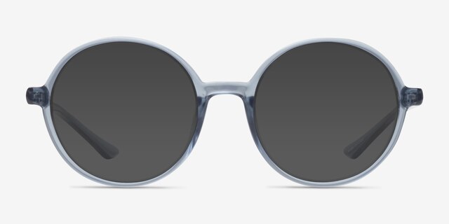 Dayglow Clear Blue PlasticSunglass Frames from EyeBuyDirect, Front View