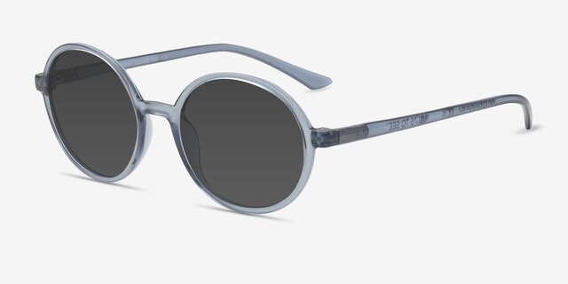 Dayglow Clear Blue PlasticSunglass Frames from EyeBuyDirect, Angle View