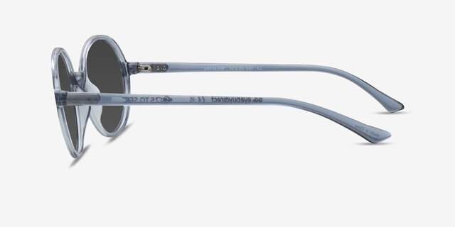 Dayglow Clear Blue PlasticSunglass Frames from EyeBuyDirect, Side View