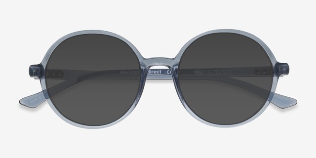 Dayglow Clear Blue PlasticSunglass Frames from EyeBuyDirect, Closed View
