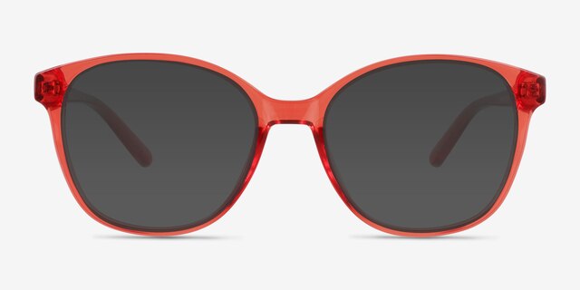 Sutton Clear Coral PlasticSunglass Frames from EyeBuyDirect, Front View