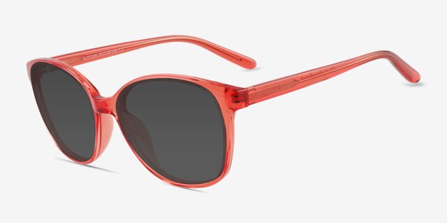 Sutton Clear Coral PlasticSunglass Frames from EyeBuyDirect, Angle View