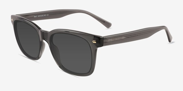 Tavi Clear Gray PlasticSunglass Frames from EyeBuyDirect, Angle View