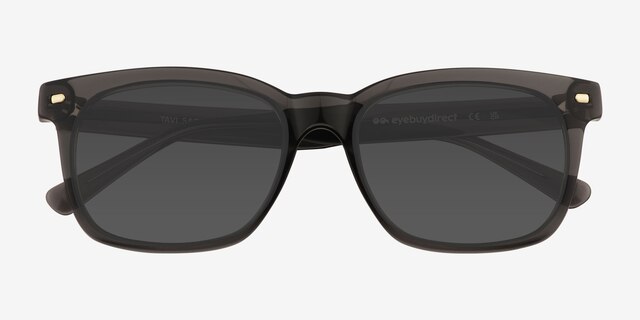 Tavi Clear Gray PlasticSunglass Frames from EyeBuyDirect, Closed View