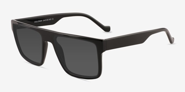 Calloway Shiny Black PlasticSunglass Frames from EyeBuyDirect, Angle View