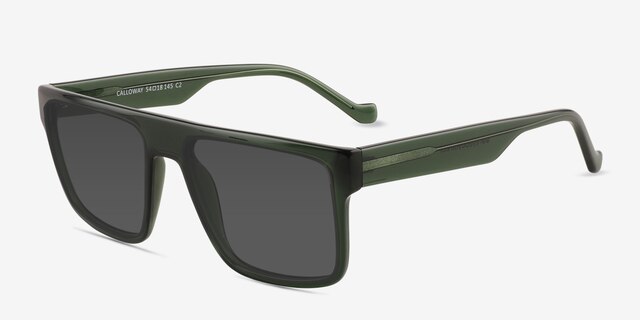 Calloway Clear Dark Green PlasticSunglass Frames from EyeBuyDirect, Angle View