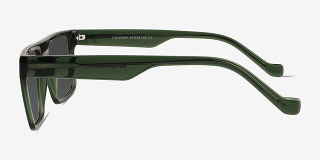 Calloway Clear Dark Green PlasticSunglass Frames from EyeBuyDirect, Side View