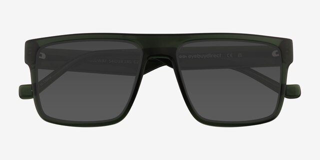 Calloway Clear Dark Green PlasticSunglass Frames from EyeBuyDirect, Closed View