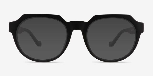 Greer Matte Black PlasticSunglass Frames from EyeBuyDirect, Front View